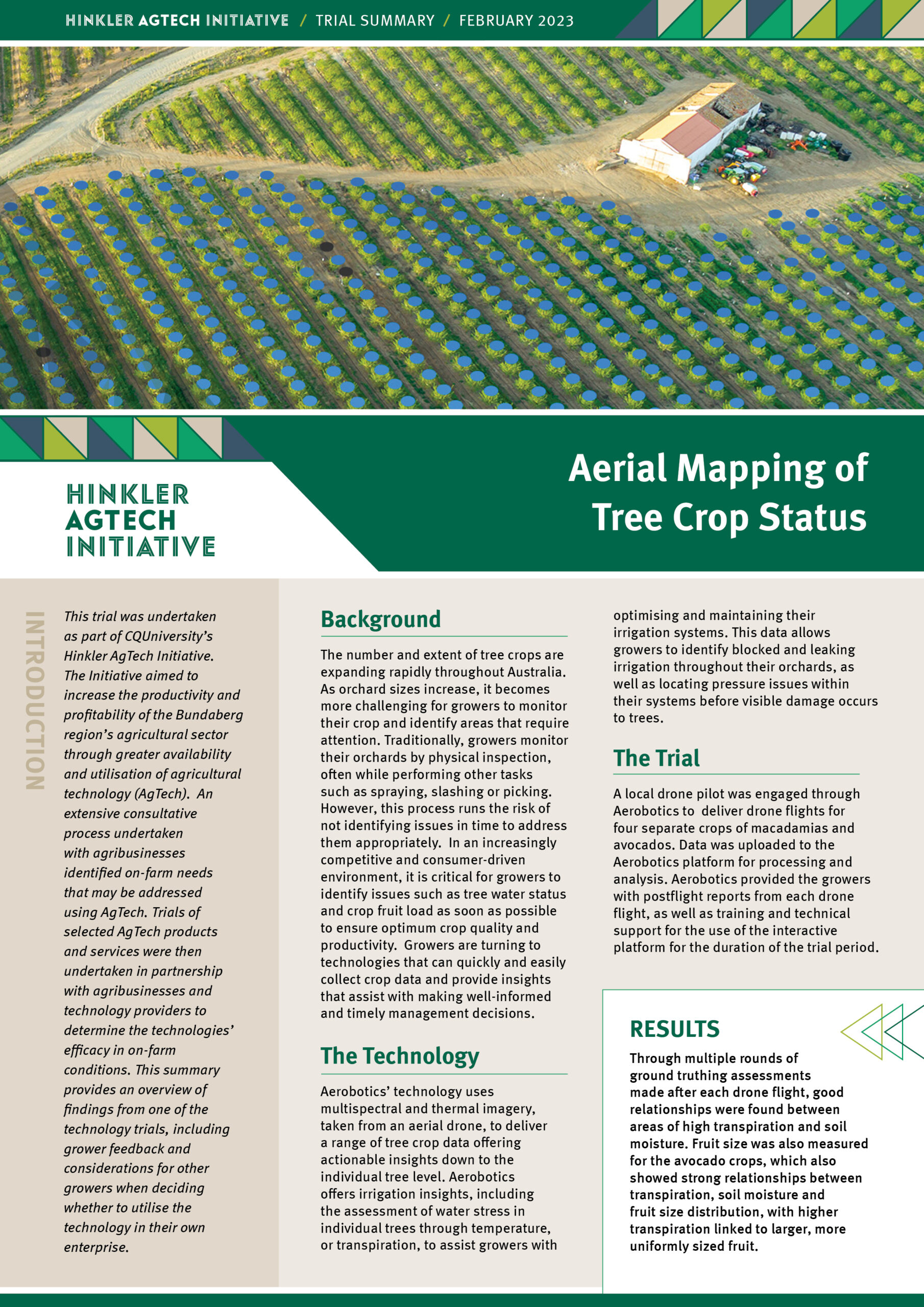 Aerial Mapping of Tree Crop Status