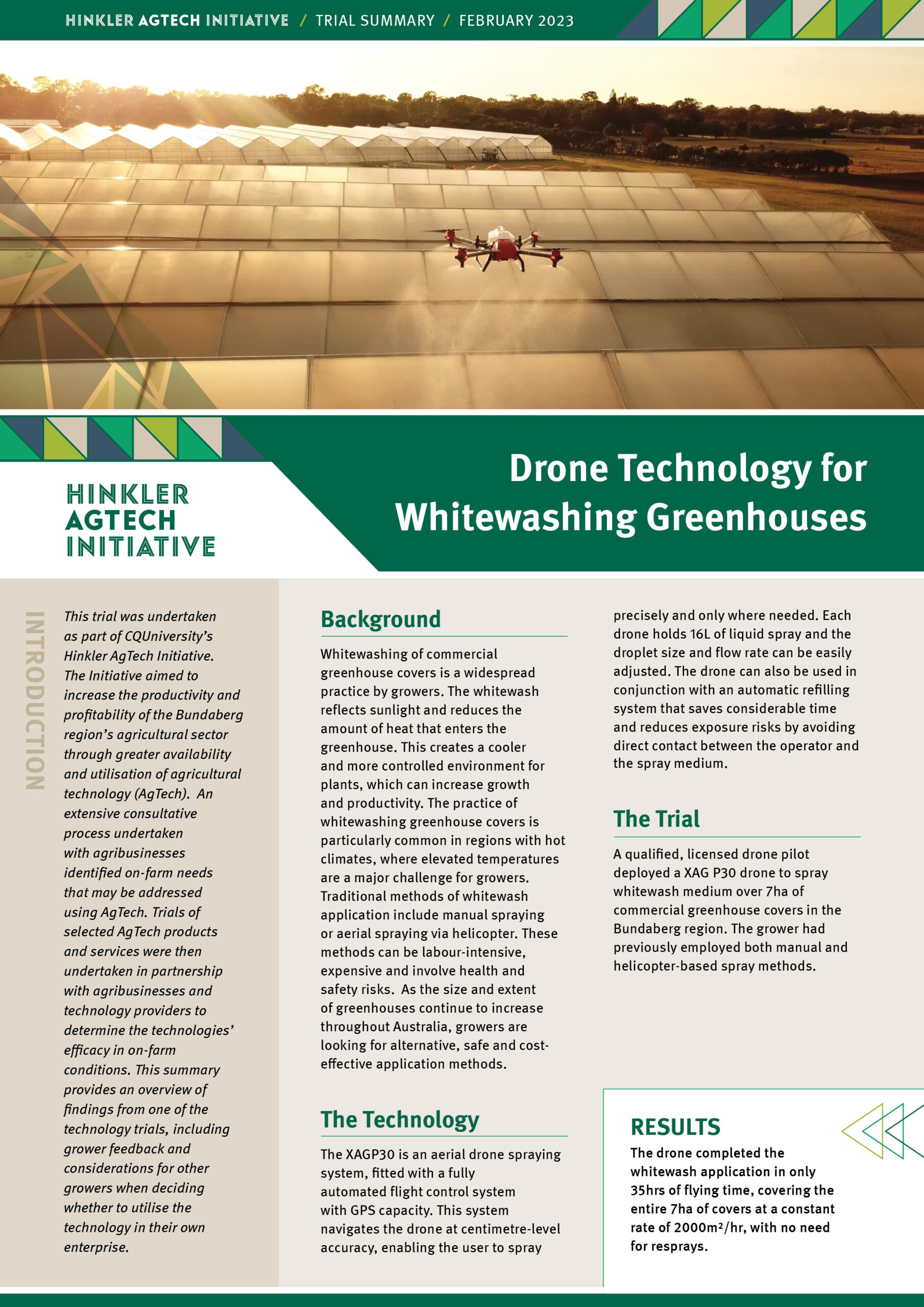 Drone Technology for Whitewashing Greenhouses